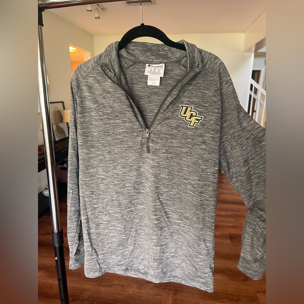 Champion Heather Gray UCF Quarter-Zip Pullover